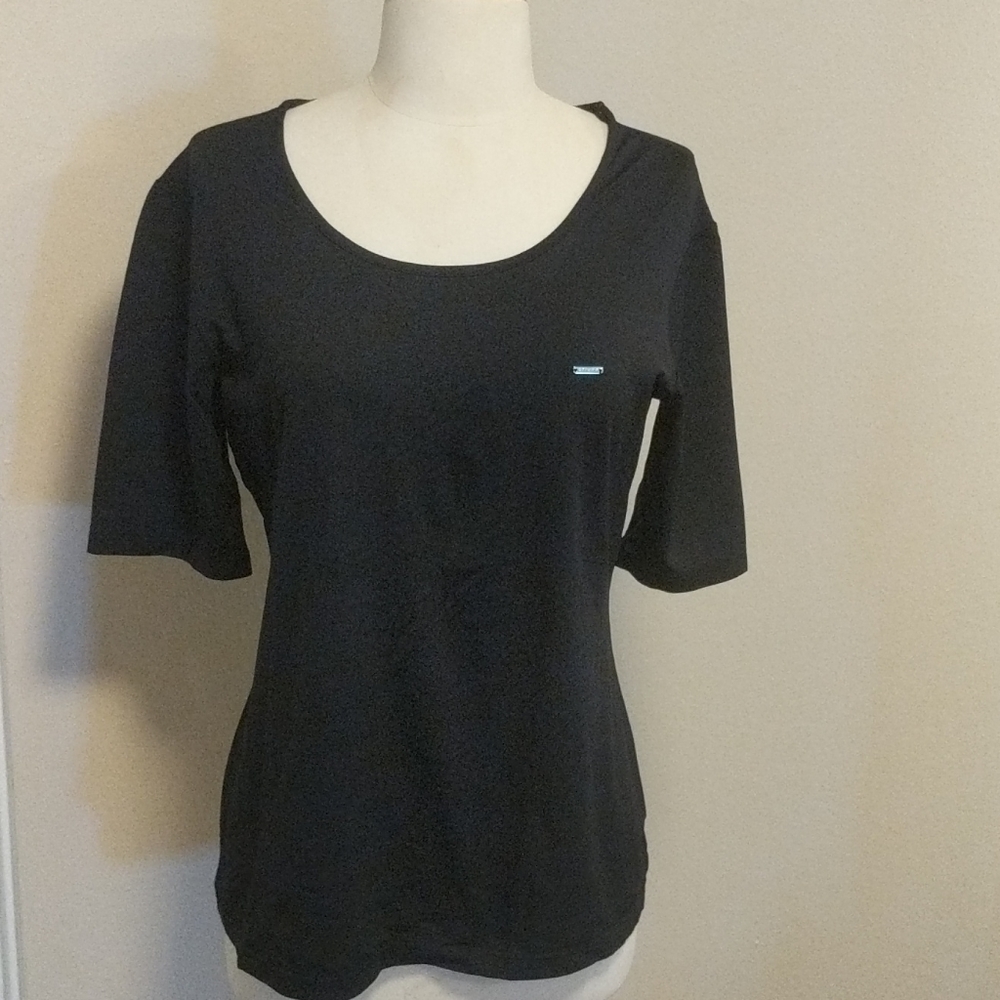 Celine black shortsleeve stretchy t-shirt